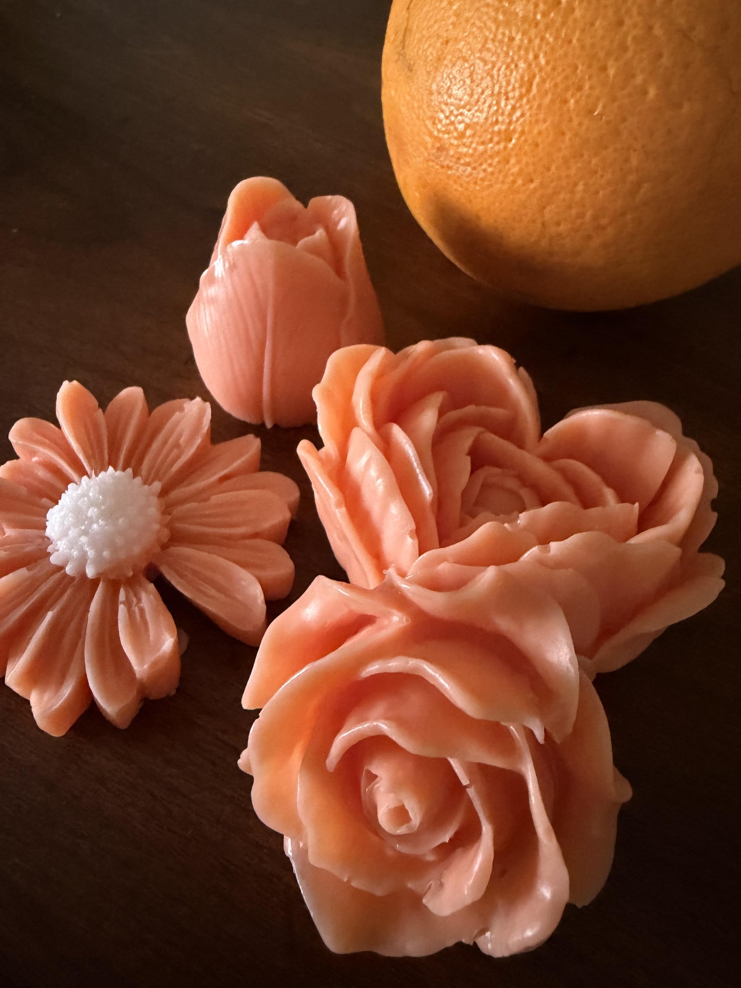 Orange Shower Flowers - Set of 4